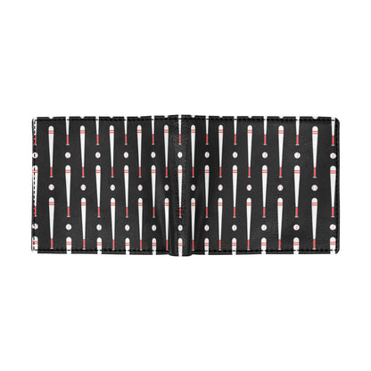 Baseball Pattern Print Design 03 Men's ID Card Wallet
