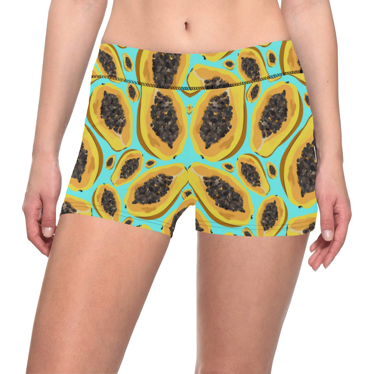 Papaya Pattern Print Design PP03 Yoga Shorts