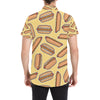 Hot Dog Pattern Print Design 01 Men's Short Sleeve Button Up Shirt