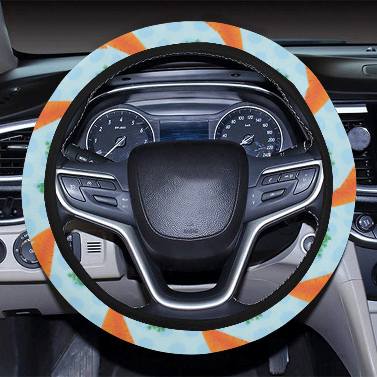 Carrot Pattern Print Design 01 Steering Wheel Cover with Elastic Edge