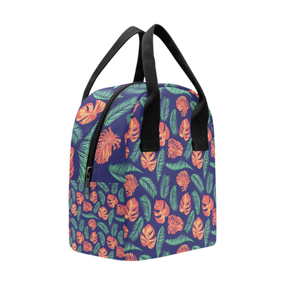 Palm Leaves Pattern Print Design PL011 Insulated Lunch Bag
