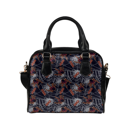 Tarantula Spiderwebs Pattern Print Design 01 Shoulder Handbag