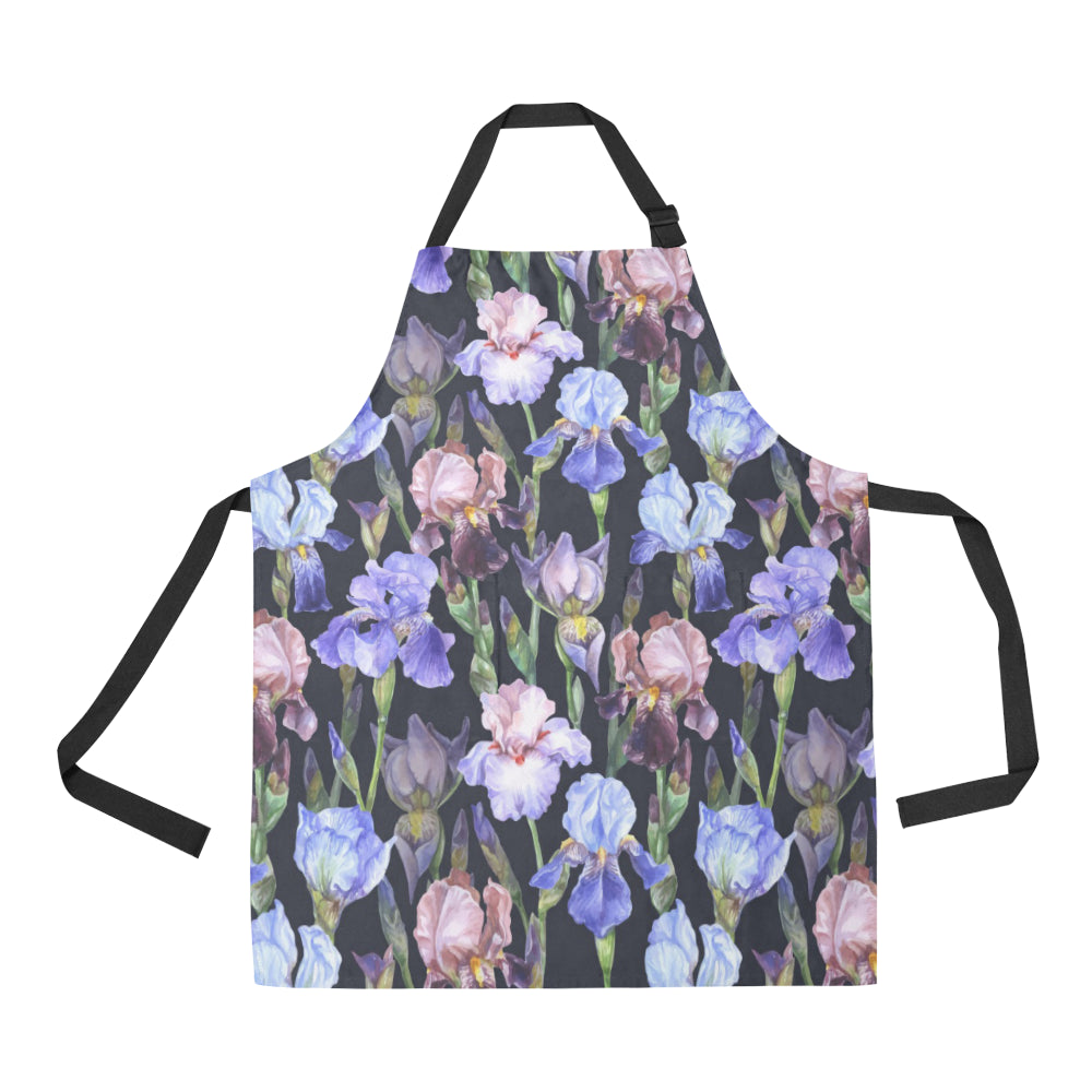 Iris Pattern Print Design IR04 Apron with Pocket