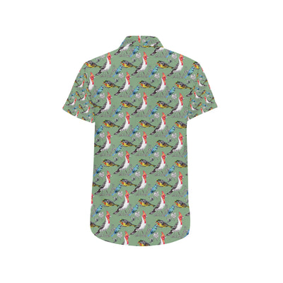 Birds Pattern Print Design 07 Men's Short Sleeve Button Up Shirt