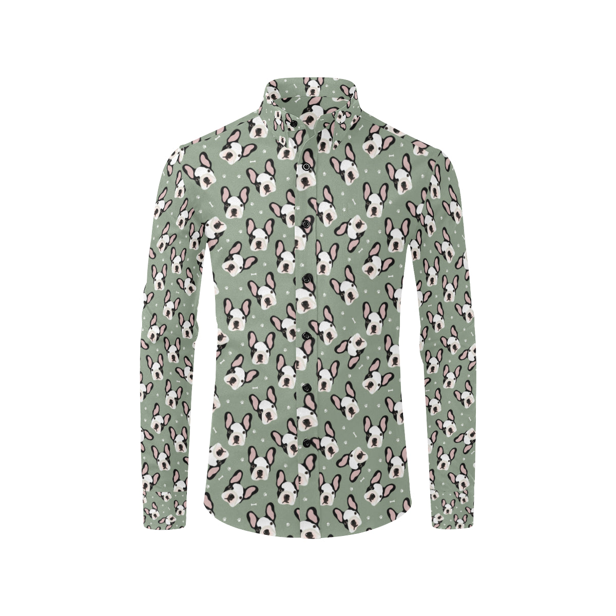 Boston Terrier Pattern Print Design 05 Men's Long Sleeve Shirt