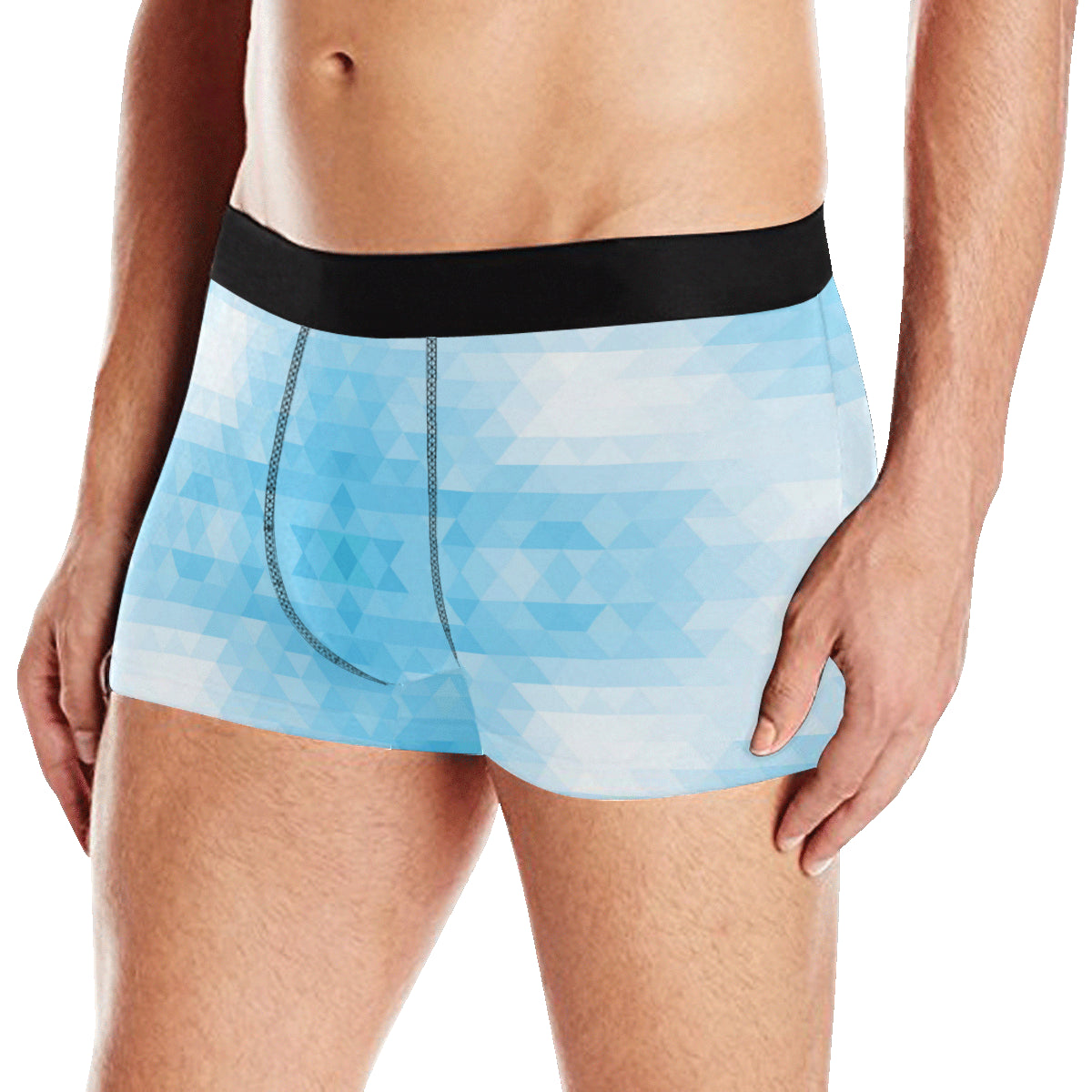 Geometric Blue Pattern Print Design 01 Men's Boxer Briefs