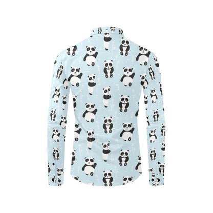 Panda Pattern Print Design A01 Men's Long Sleeve Shirt