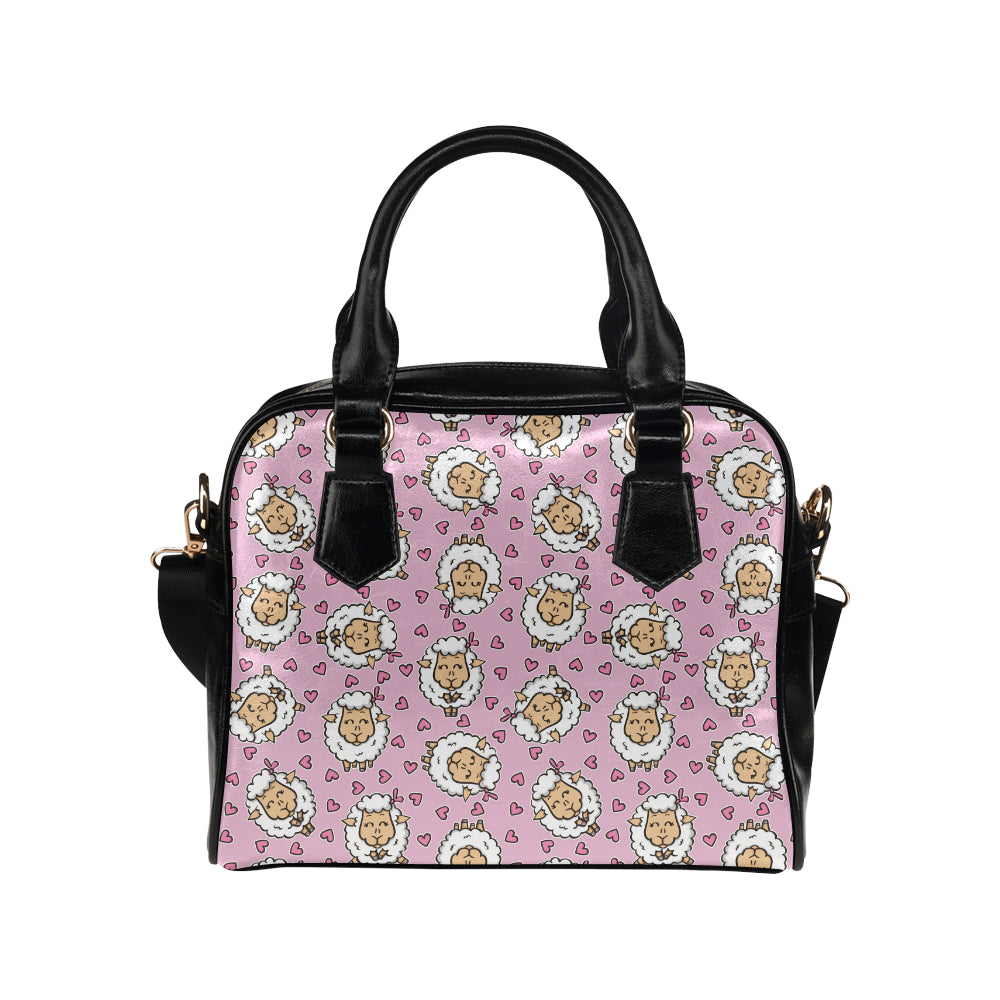Sheep Cute Pattern Print Design 01 Shoulder Handbag