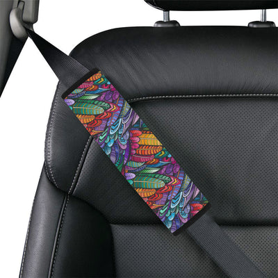 Feather Multicolor Design Print Car Seat Belt Cover