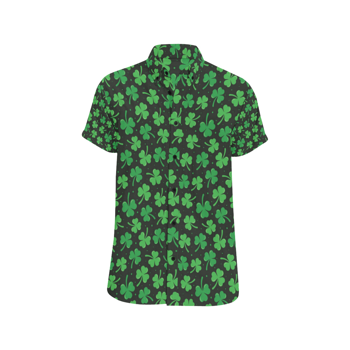 Clover  Pattern Print Design 04 Men's Short Sleeve Button Up Shirt