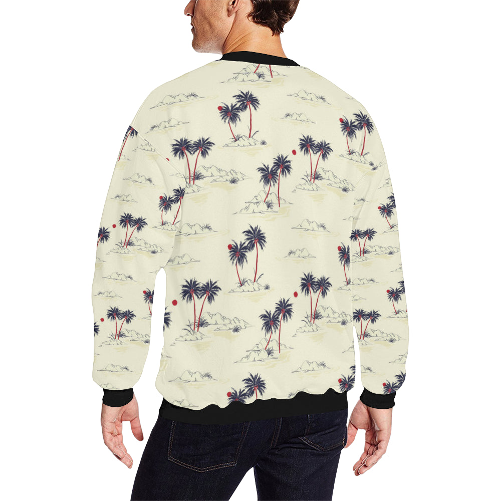 Palm Tree Pattern Print Design PT08 Men Long Sleeve Sweatshirt
