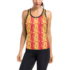 Orange Hibiscus Pattern Print Design HB018 Women's Racerback Tank Top