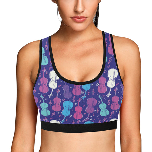 Cello Pattern Print Design 01 Sports Bra