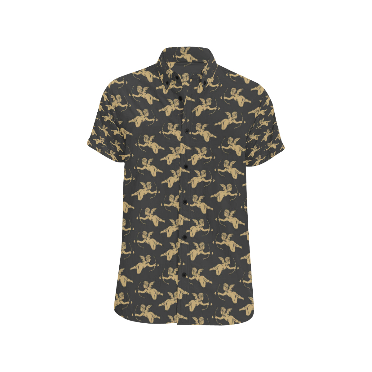 Cupid Pattern Print Design 02 Men's Short Sleeve Button Up Shirt