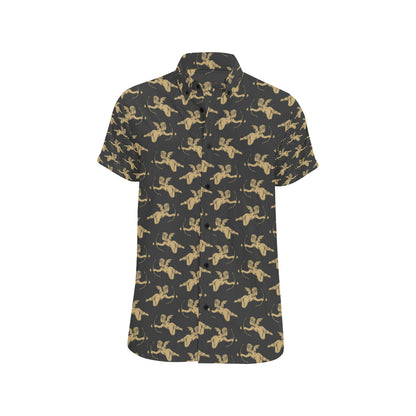 Cupid Pattern Print Design 02 Men's Short Sleeve Button Up Shirt