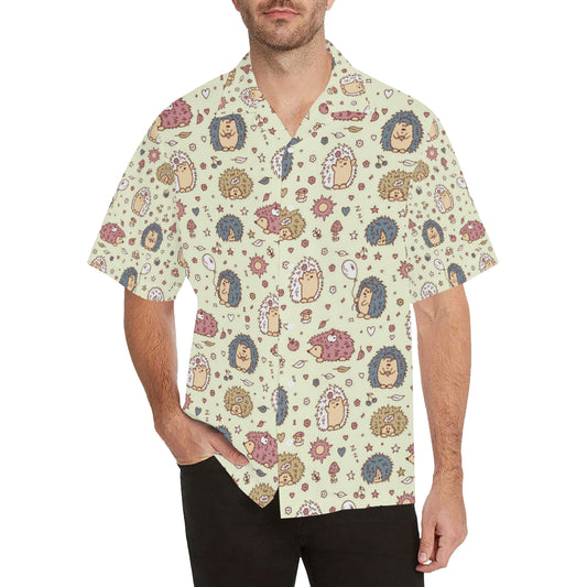Hedgehog Cute Pattern Print Design 01 Men's Hawaiian Shirt