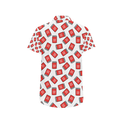 Bible Pattern Print Design 03 Men's Short Sleeve Button Up Shirt