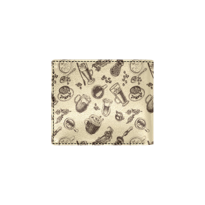 Coffee Pattern Print Design 05 Men's ID Card Wallet
