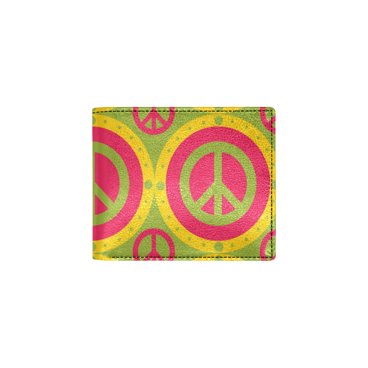 Peace Sign Pattern Print Design A01 Men's ID Card Wallet