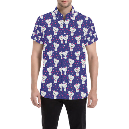 Maltese Pattern Print Design 02 Men's Short Sleeve Button Up Shirt