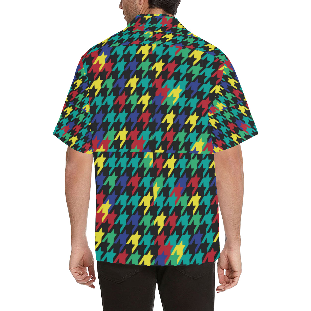 Houndstooth Colorful Pattern Print Design 02 Men's Hawaiian Shirt