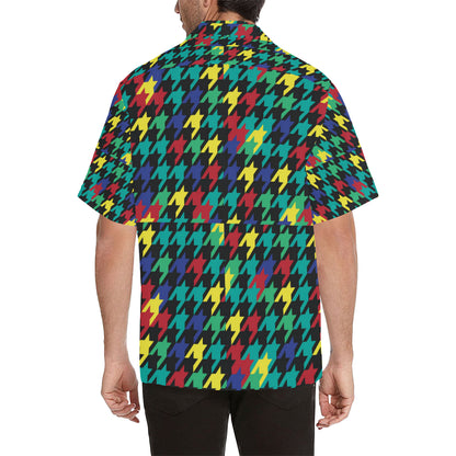 Houndstooth Colorful Pattern Print Design 02 Men's Hawaiian Shirt