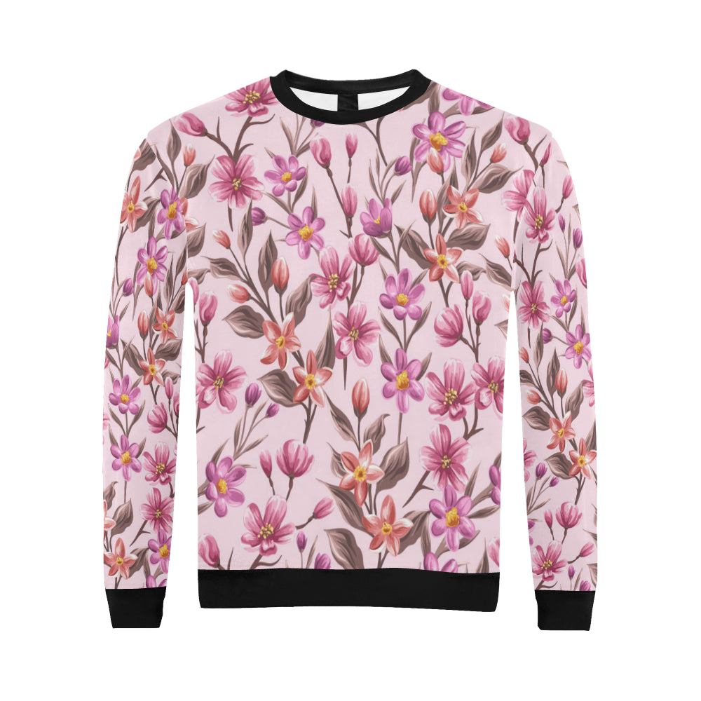 Summer Floral Pattern Print Design SF09 Men Long Sleeve Sweatshirt