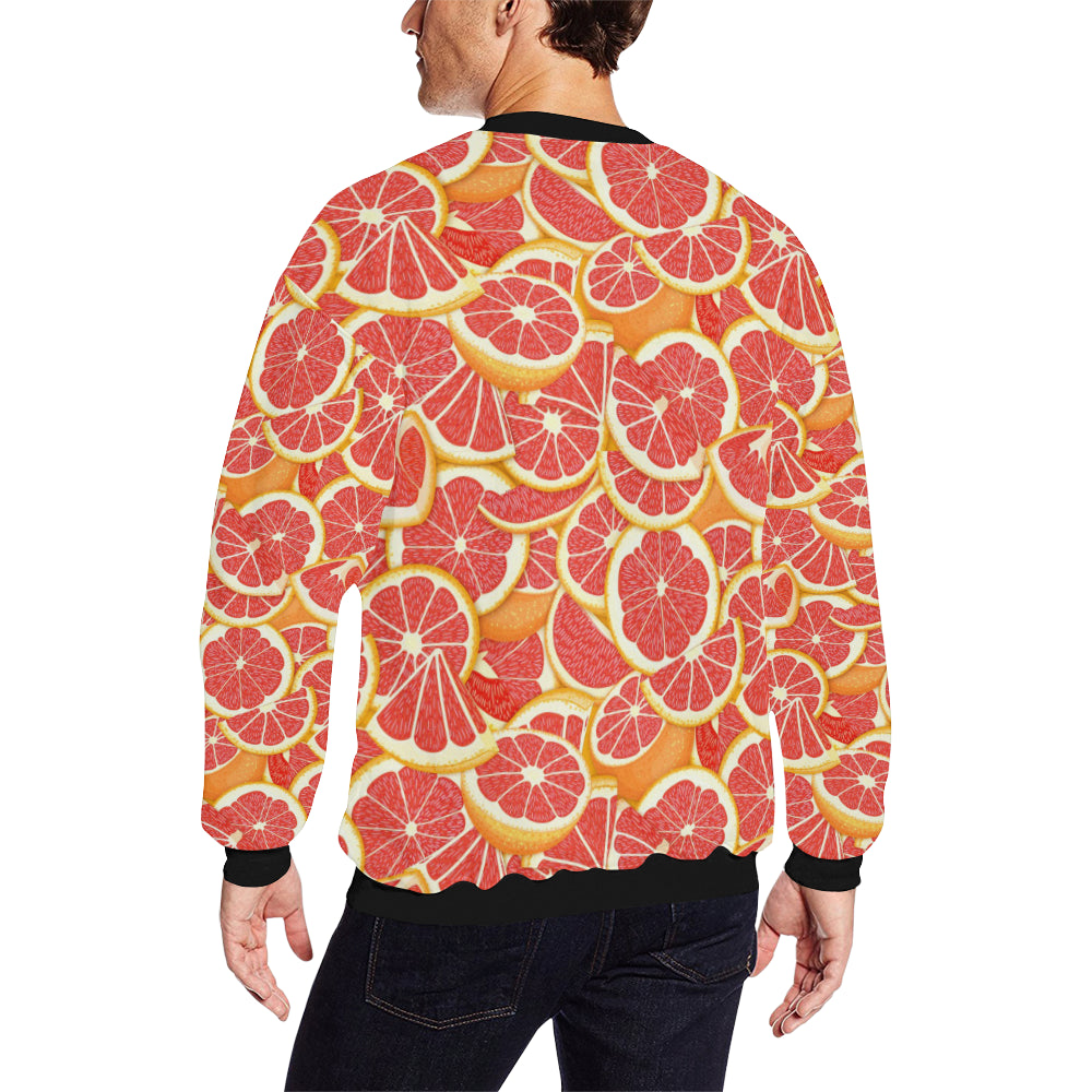 Grapefruit Pattern Print Design GF02 Men Long Sleeve Sweatshirt