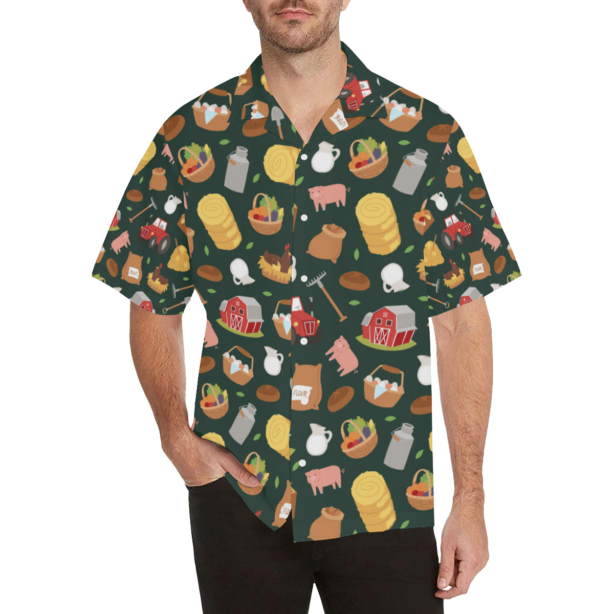 Agricultural Farm Print Design 02 Men's Hawaiian Shirt
