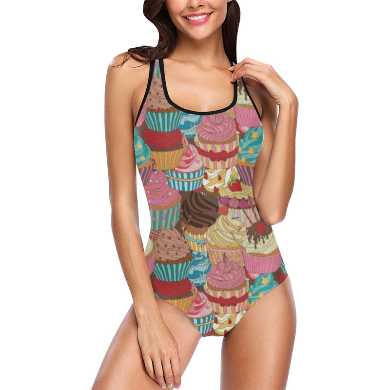 Cupcake Pattern Print Design CP01 Women Swimsuit