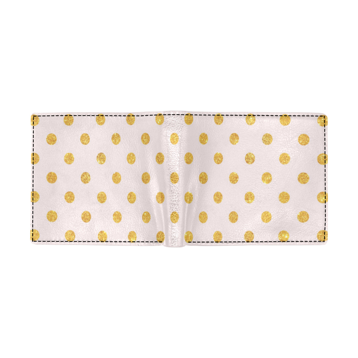 Polka Dot Gold Pink Pattern Print Design 01 Men's ID Card Wallet