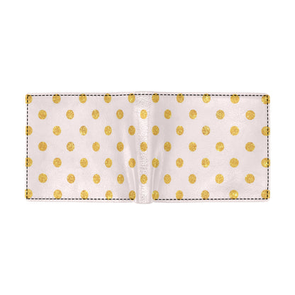 Polka Dot Gold Pink Pattern Print Design 01 Men's ID Card Wallet
