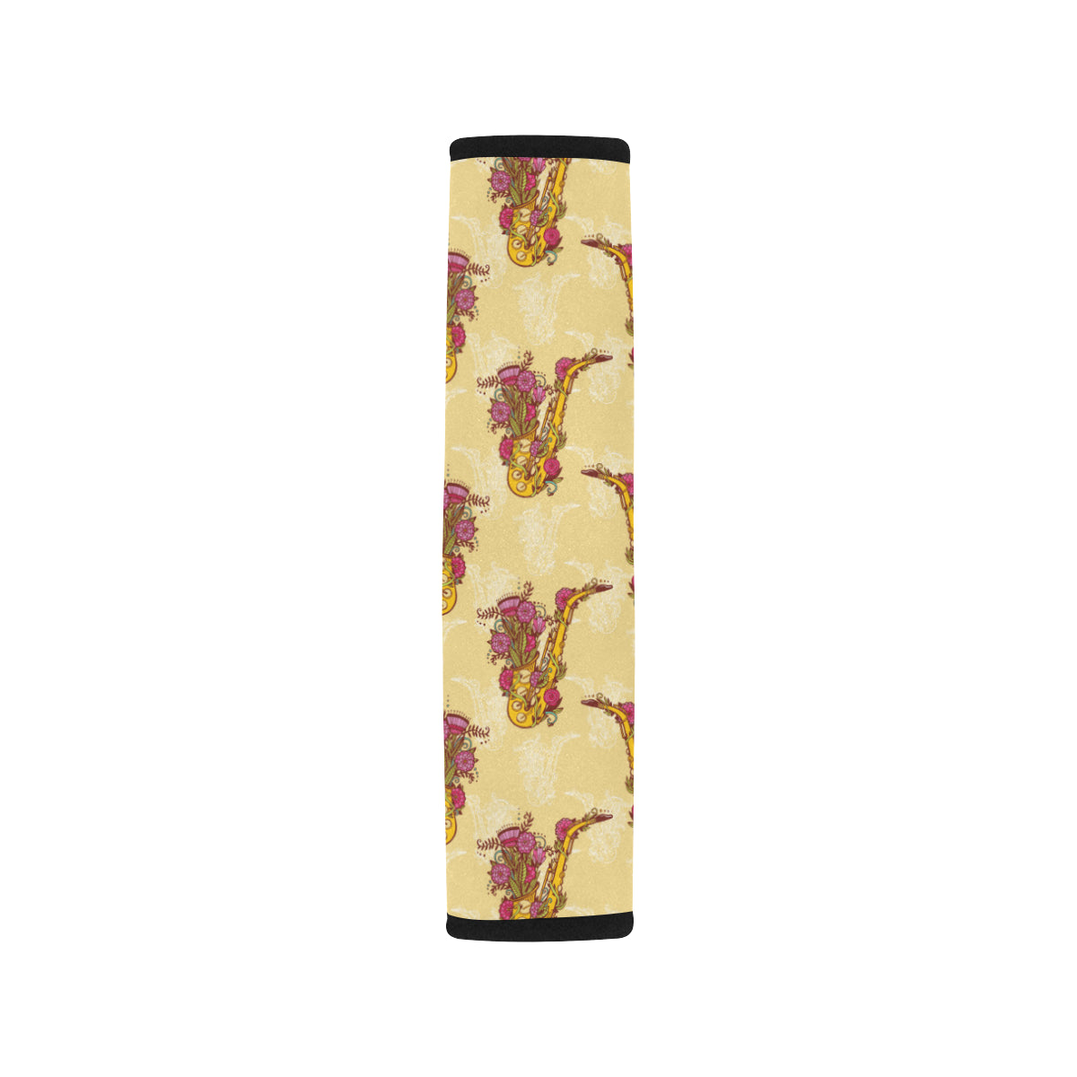 Saxophone Pattern Print Design 04 Car Seat Belt Cover