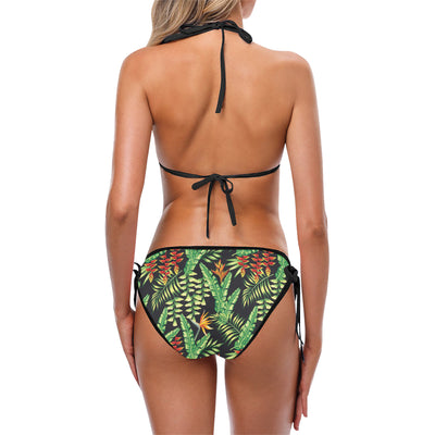 Hawaiian Flower Tropical Palm Leaves Bikini