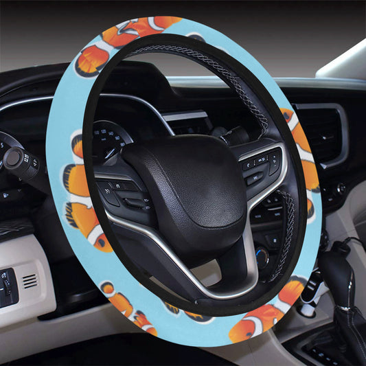 Clownfish Pattern Print Design 01 Steering Wheel Cover with Elastic Edge