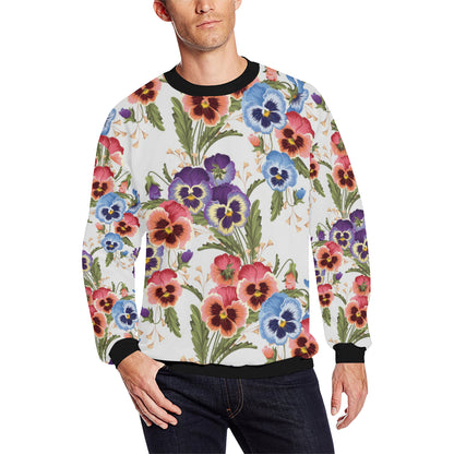 Pansy Pattern Print Design PS06 Men Long Sleeve Sweatshirt