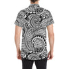 Polynesian Tribal Pattern Men's Short Sleeve Button Up Shirt