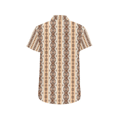 Native Classic Pattern Print Men's Short Sleeve Button Up Shirt