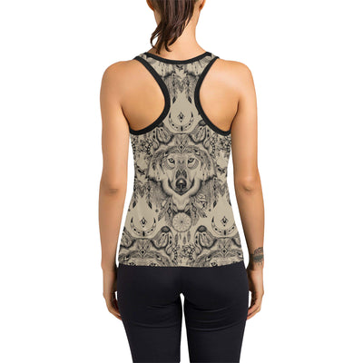 Indian Boho Wolf Women's Racerback Tank Top