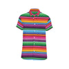 Mexican Blanket Colorful Print Pattern Men's Short Sleeve Button Up Shirt