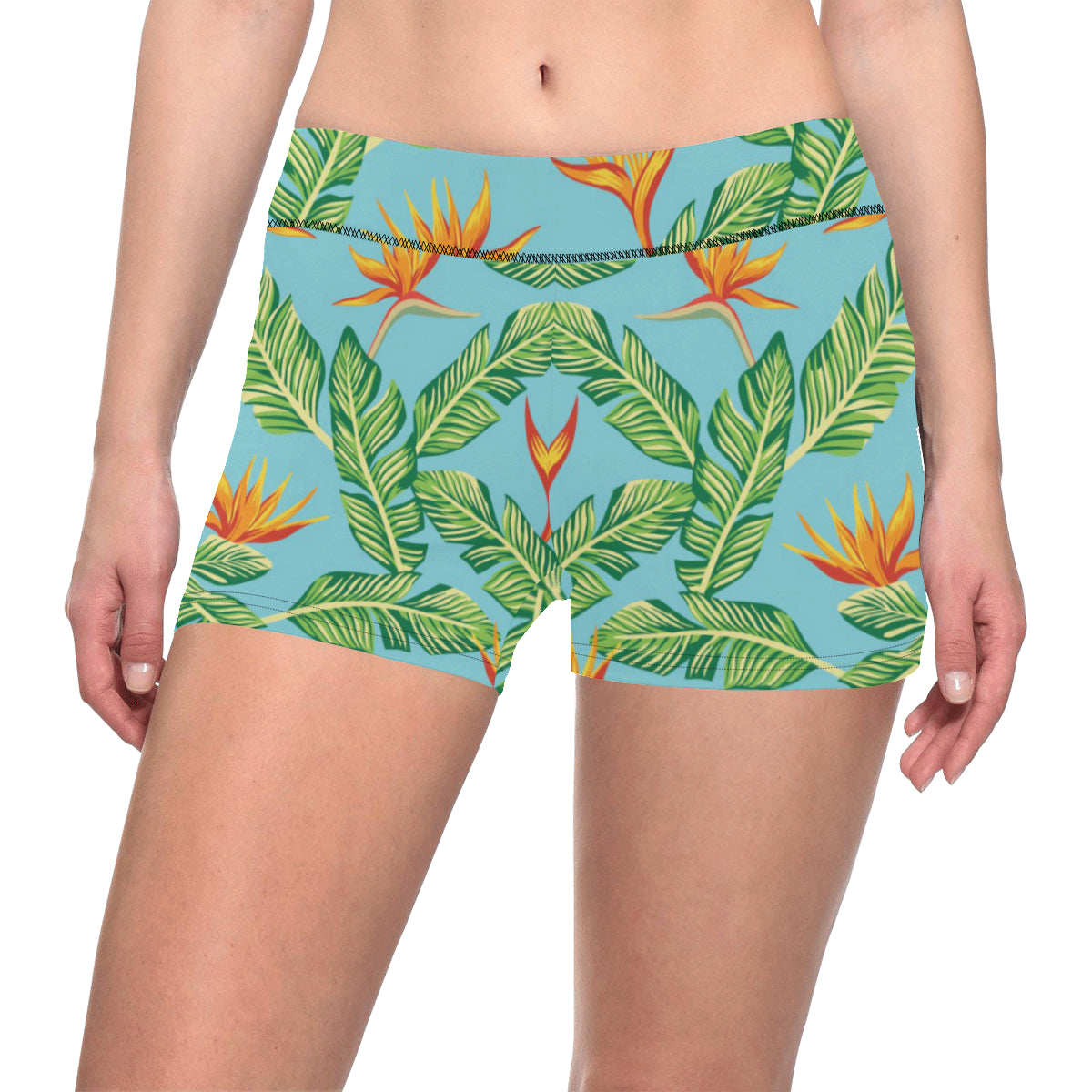 Bird Of Paradise Pattern Print Design BOP04 Yoga Shorts