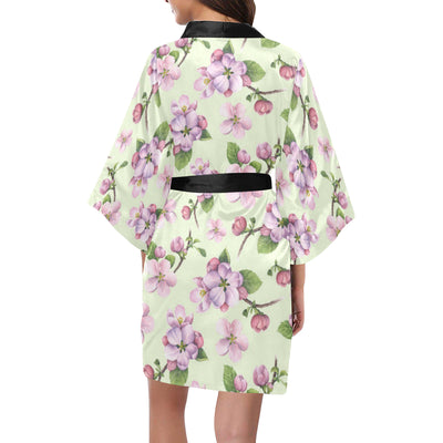 Apple blossom Pattern Print Design AB05 Women's Short Kimono