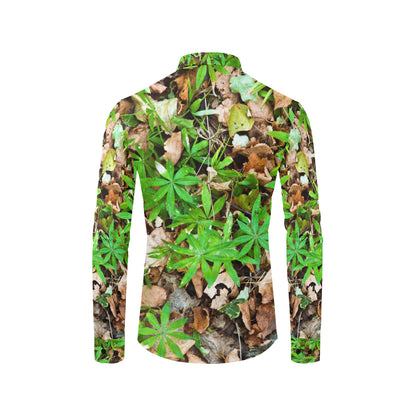 Camouflage Realistic Tree Fresh Print Men's Long Sleeve Shirt