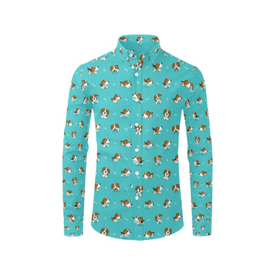 Beagle Pattern Print Design 05 Men's Long Sleeve Shirt