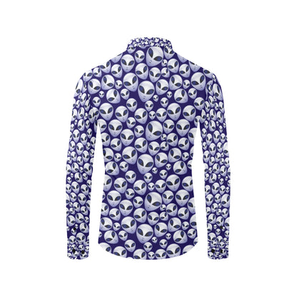 Alien Head Extraterrestrial Men's Long Sleeve Shirt