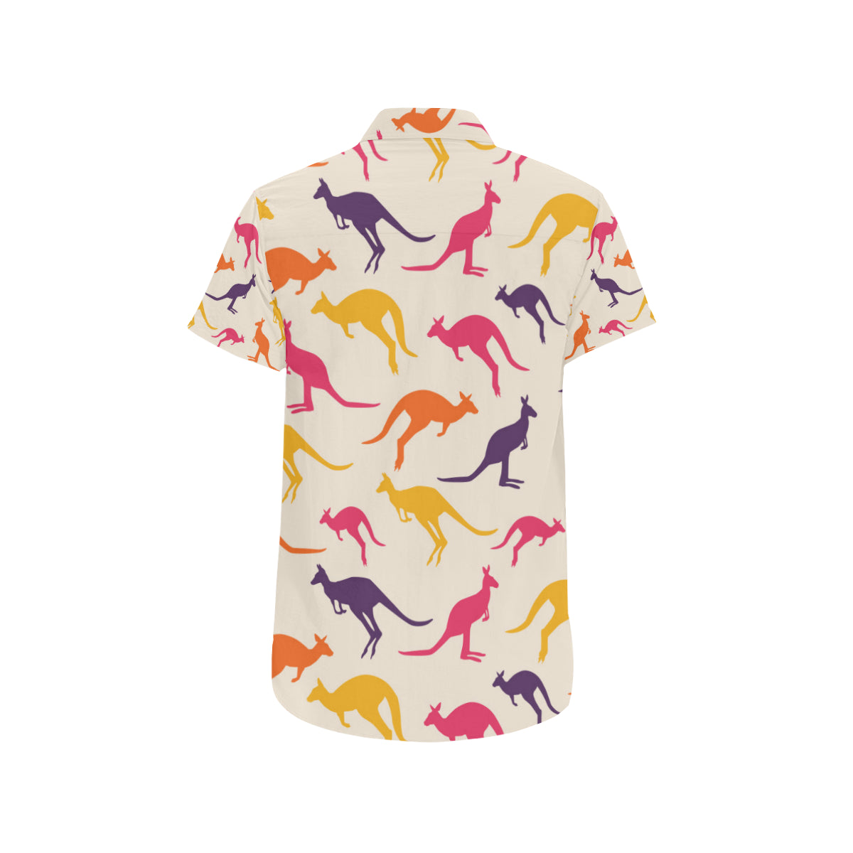 Kangaroos Pattern Print Design 01 Men's Short Sleeve Button Up Shirt