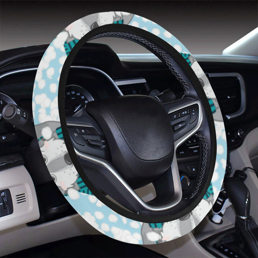 Alaskan Malamute Pattern Print Design 01 Steering Wheel Cover with Elastic Edge