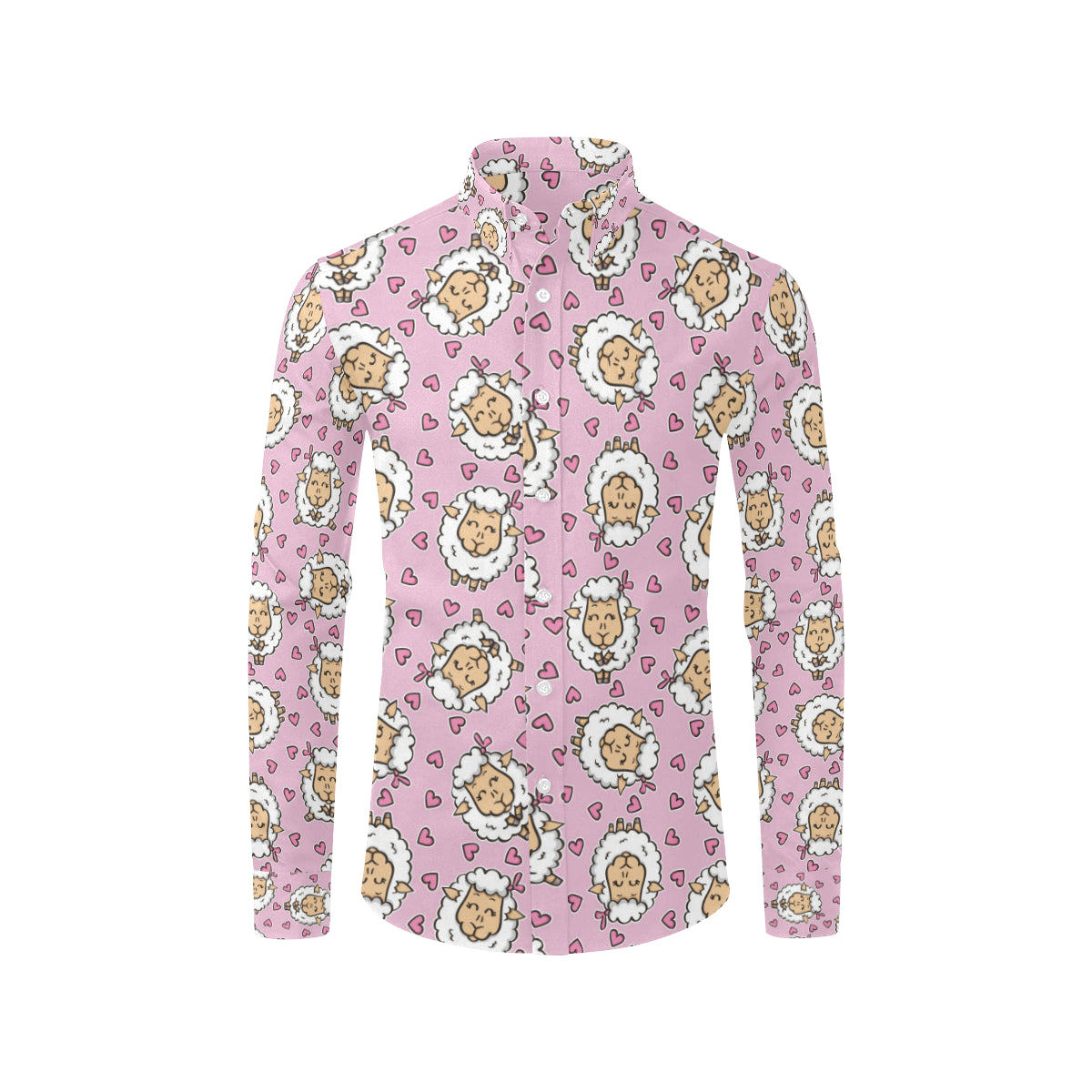 Sheep Cute Pattern Print Design 01 Men's Long Sleeve Shirt