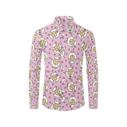 Sheep Cute Pattern Print Design 01 Men's Long Sleeve Shirt