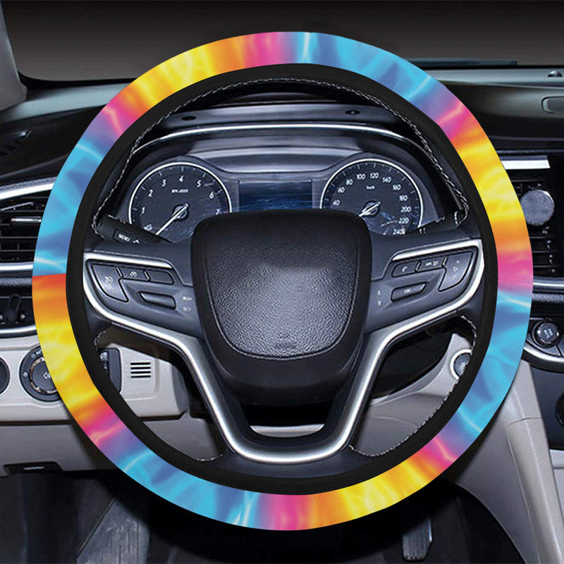 Flame Fire Blue Design Print Steering Wheel Cover with Elastic Edge